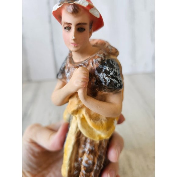 Vintage chalkware Italian Shepherd nativity man lb New York decor religious - Picture 6 of 8